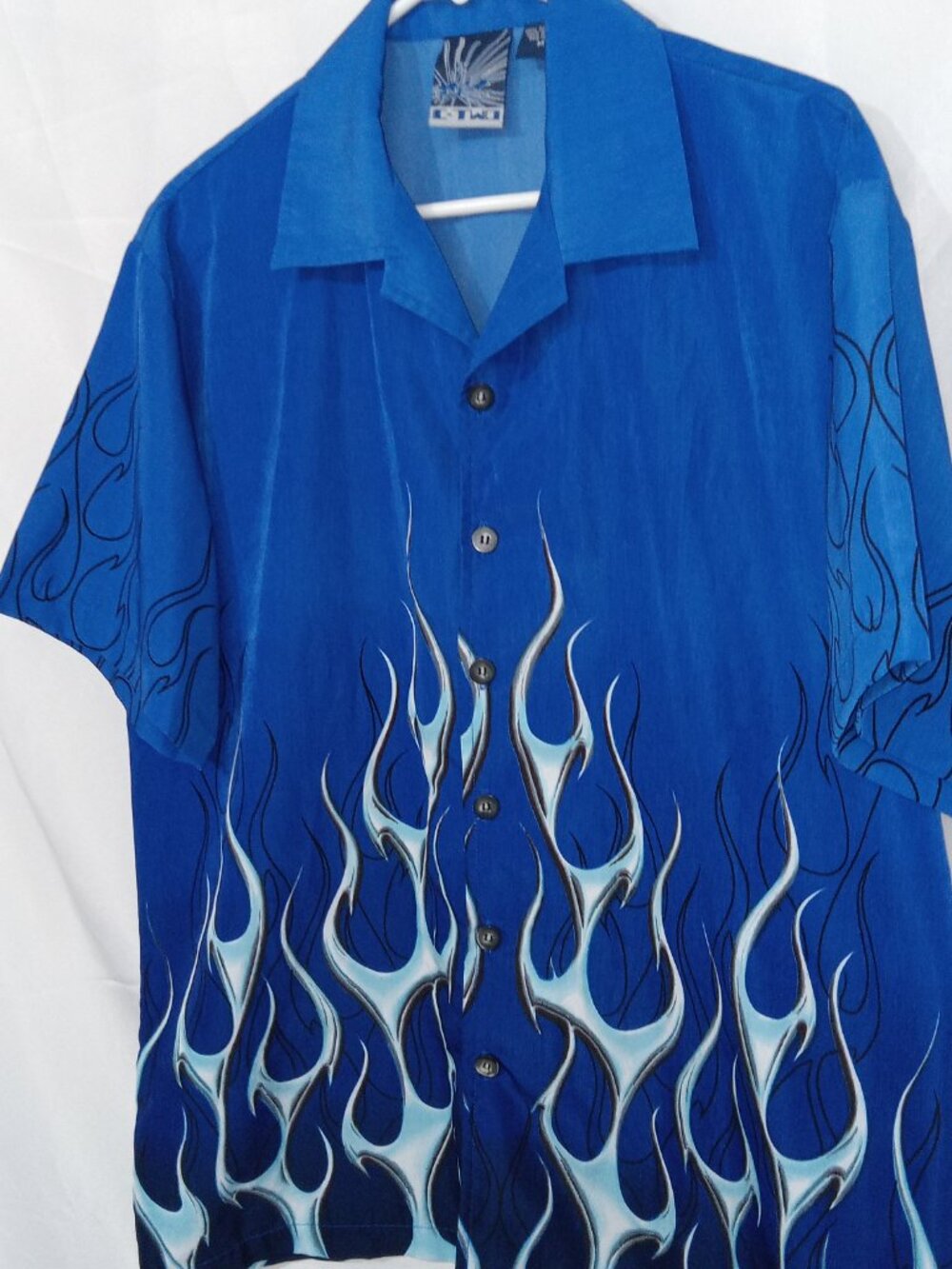 Vtg C-Two Shirt Mens M Flame Graphic Tribal Y2K Rock Grunge Festival 90s Biker - Picture 2 of 10